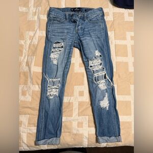 Hollister Light Blue Distressed Boyfriend Jeans